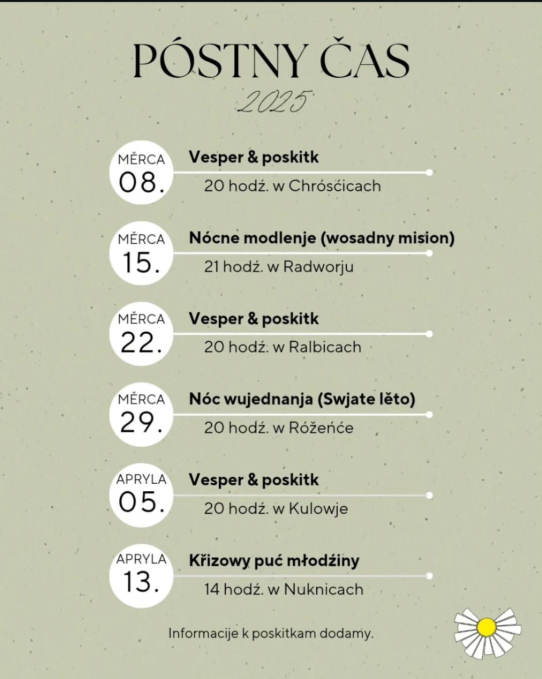 postny cas 2025